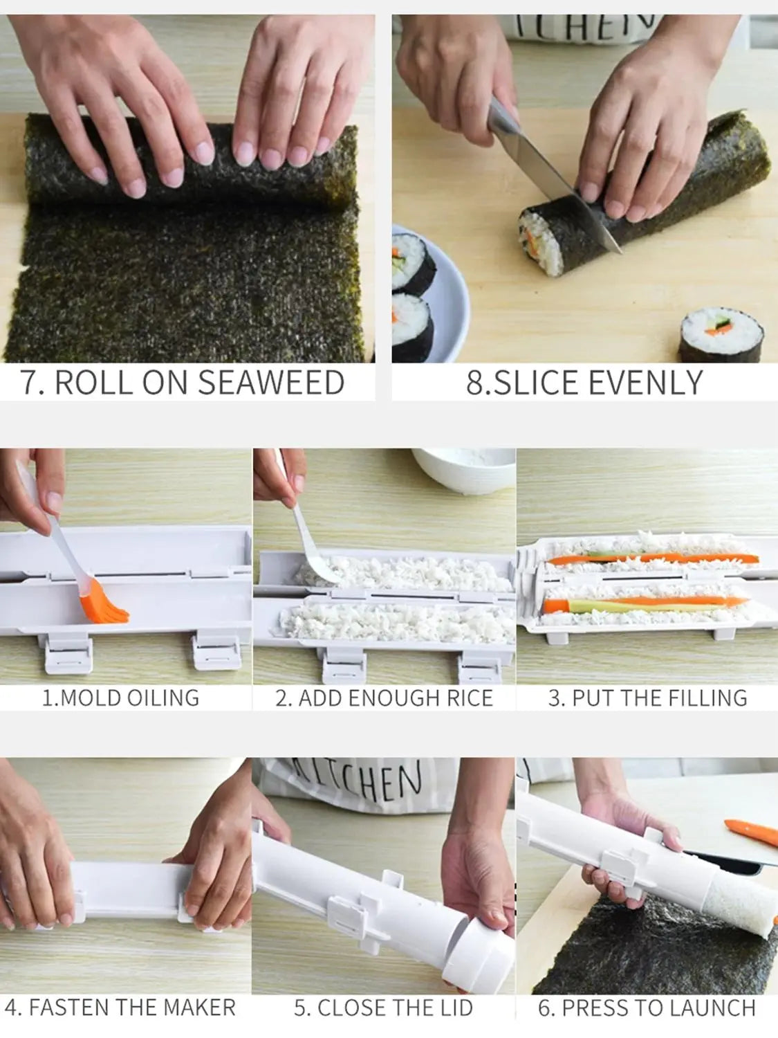 Kitchen Creations Sleek Homemade Sushi Roller